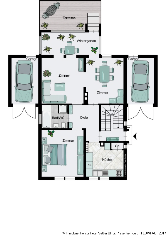 Grundriss EG Mehrfamilienhaus Bonn